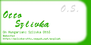 otto szlivka business card